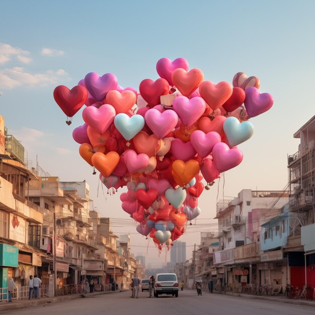 Foto los globos de amor el icono del globo de aire