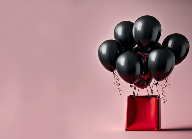 globos con bolsas de compras para el viernes negro