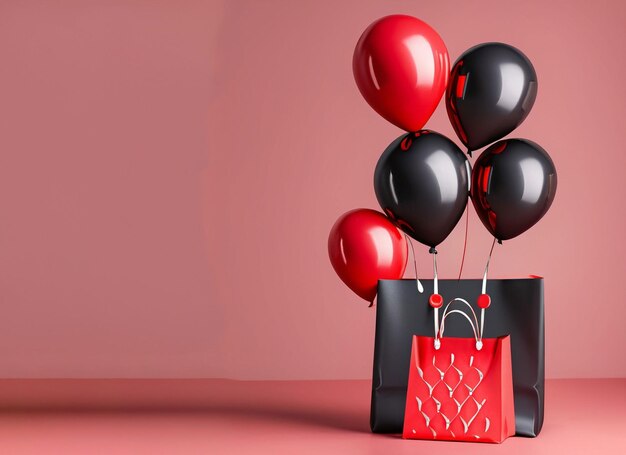 globos con bolsas de compras para el viernes negro