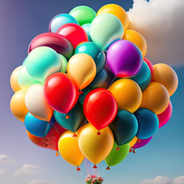 Globos de colores brillantes