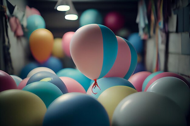 Globos de colores celebran generativo ai.