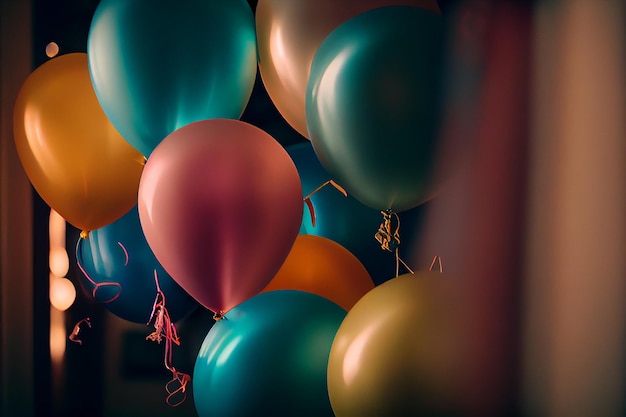 Globos de colores celebran generativo ai.