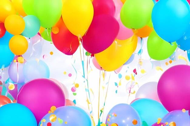 Foto globos de colores con la palabra globos en ellos