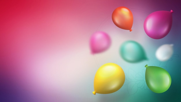 Globos de colores sobre un fondo de colores