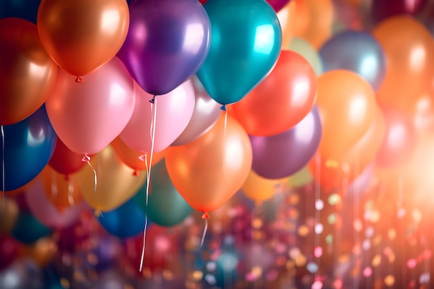 globos coloridos para la fiesta de cumpleaños