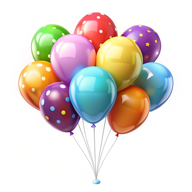 globos coloridos con el número 3 en ellos