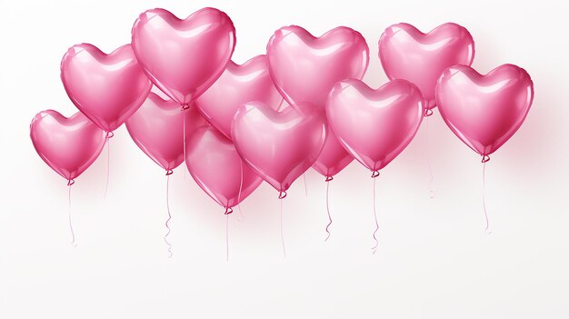 Globos De Corazón Rosa Brillante