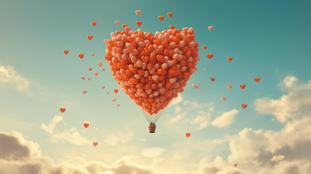 los globos de corazón