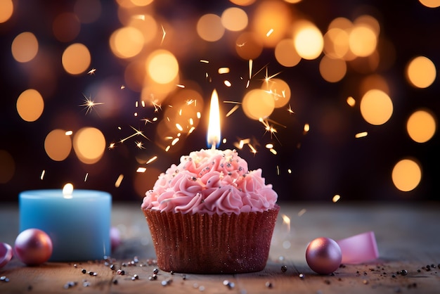 globos de fiesta de cumpleaños globos de colores fondo y pastel de cumpleañas con velas
