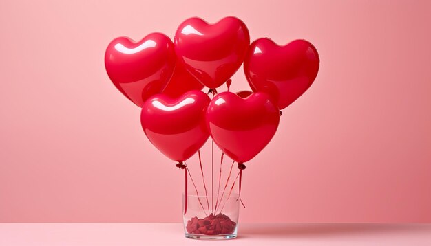 globos en forma de corazón