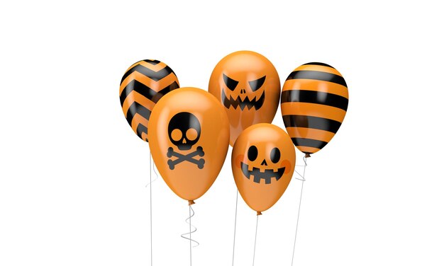 Globos de halloween feliz halloween decoración d render