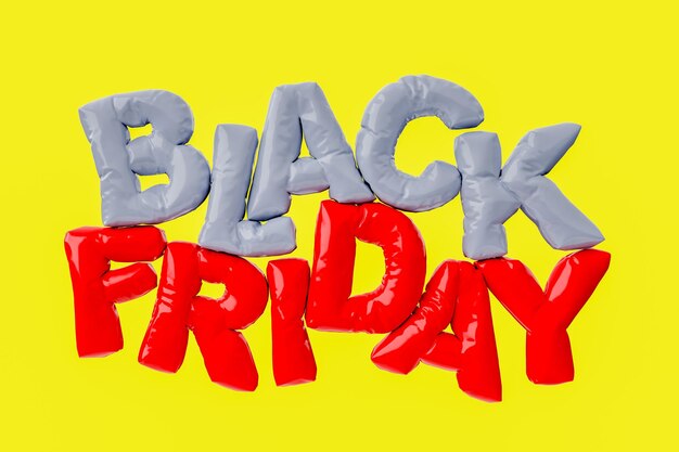 globos inflables con las palabras BLACK FRIDAY