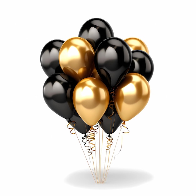 globos negros y dorados revelillon o partido generativo ai