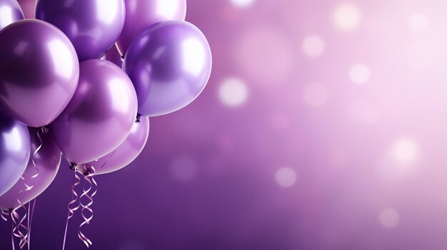 globos púrpuras de colores en un fondo rosado ilustración 3 d render