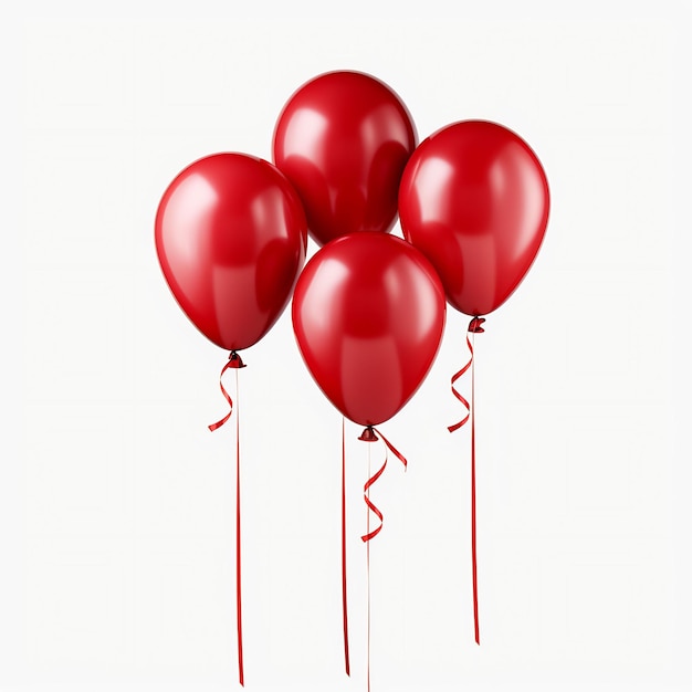 globos rojos con una cinta roja atada a la parte inferior