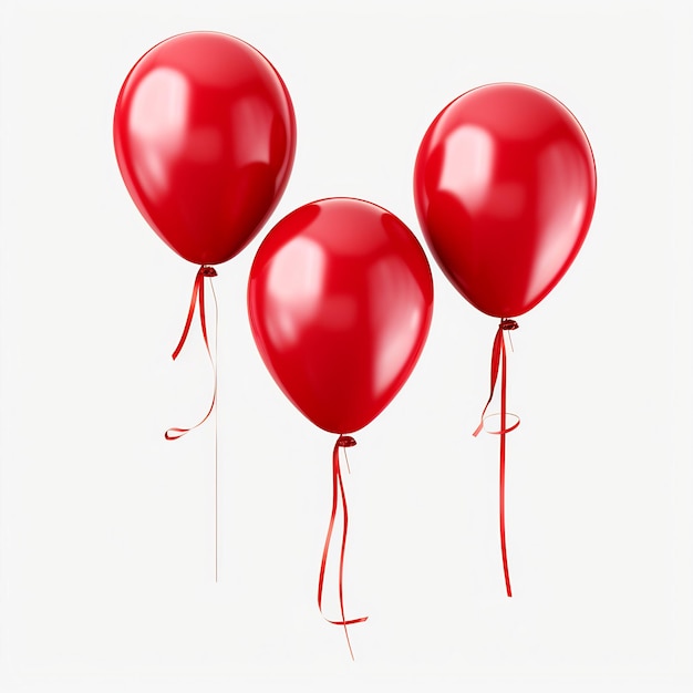 globos rojos con una cinta roja atada a la parte superior de ellos