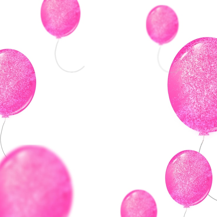Foto los globos rosados cuadro png fondo transparente