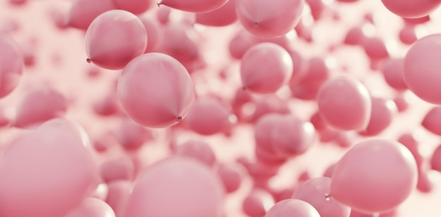 Globos rosas volando en el aire Tarjetas de felicitación