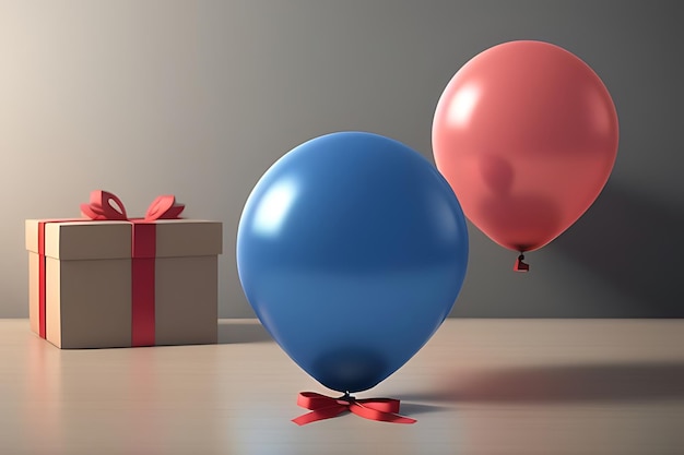 globos voladores con cajas de regalos