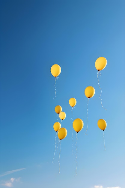 Globos voladores en el cielo generativo ai.