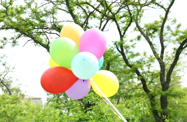 Globos volando al aire libre