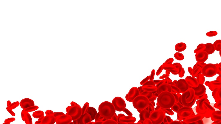 Foto glóbulos rojos aislados sobre fondo blanco.