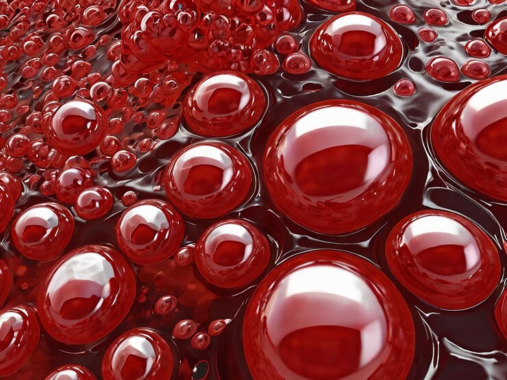 Foto los glóbulos rojos de fondo 3d