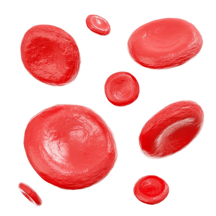 Foto glóbulos rojos fondo blanco aislado representación 3d
