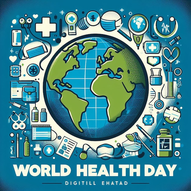 Globus mit dem Wort Weltgesundheitstag