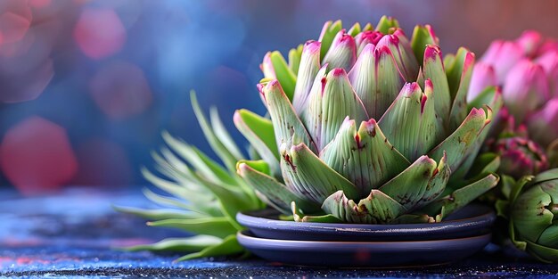 Foto globusartichoke eine distel-sorte, die wegen ihrer essbaren knospen angebaut wird konzept globus artichoke essbare pflanze thistle-familie kulinarische verwendung mittelmeer-küche