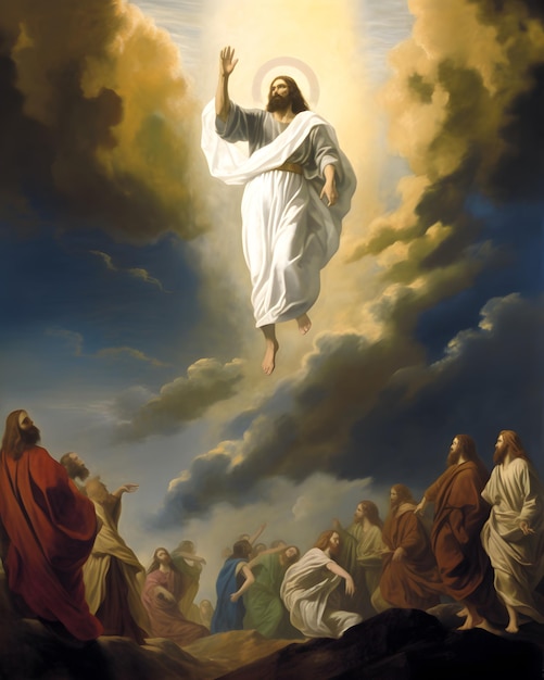 La gloriosa ascensión de Jesucristo que se levanta con fe para unirse al reino celestial