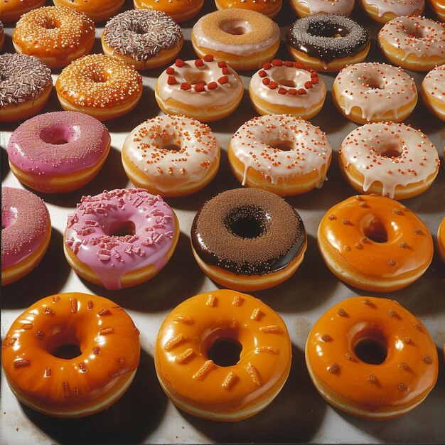 Glorioso acercamiento de glaseado de rosquillas perfectamente recubiertas Foto de rosquilla