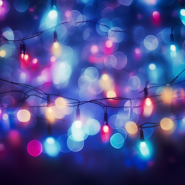 Glow Dark Blurred Christmas Lights Hintergrund