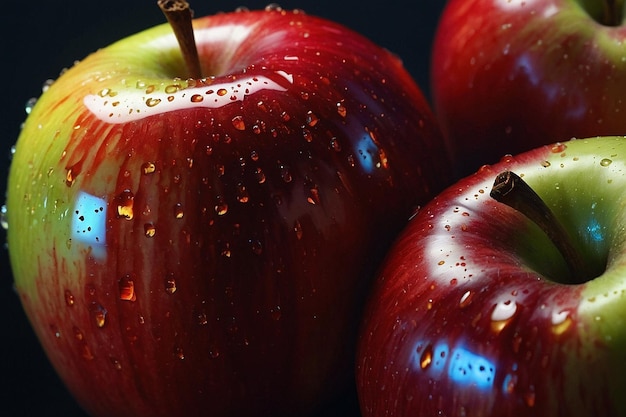 Foto glowing digital apple art (arte digital de la manzana que brilla)