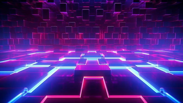 Foto glowing geometric abstract futuristic background (fondo geométrico brillante y futurista)