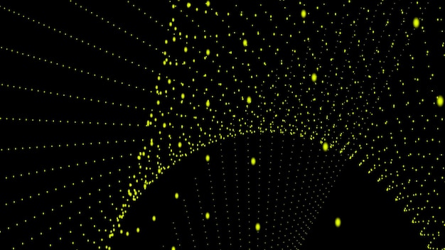 Glowing Particle Tunnel in Space