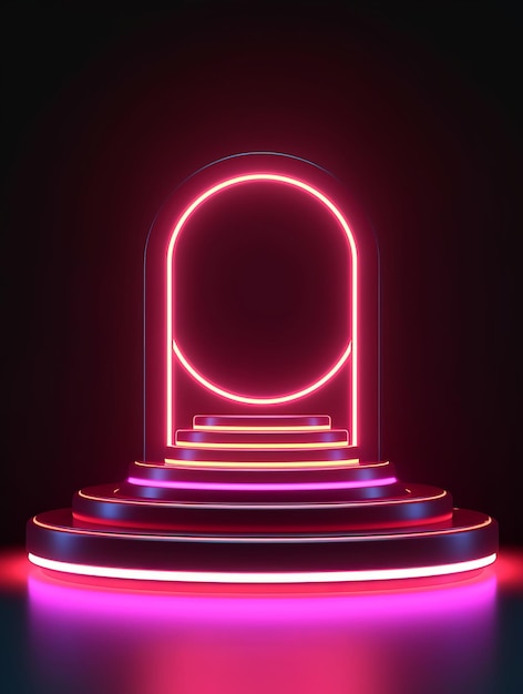 Glowing Spectacle 3D Neon Podium (Espetáculo Brilhante em Neon 3D)