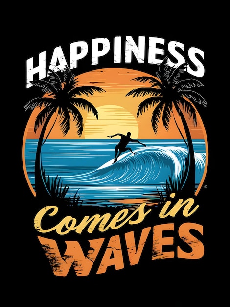 Glück kommt in Wellen T-Shirt-Design