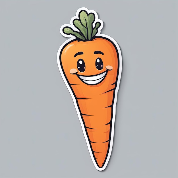 glücklich lächelnde Karotte-FigurCartoon-Figur der glücklichen Karotte