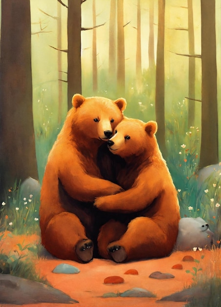 Glückliche Bären kuscheln mit niedlichen Kreaturen von Oliver Jeffers