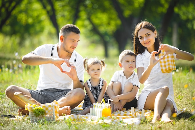 Glückliche Familie beim Picknick