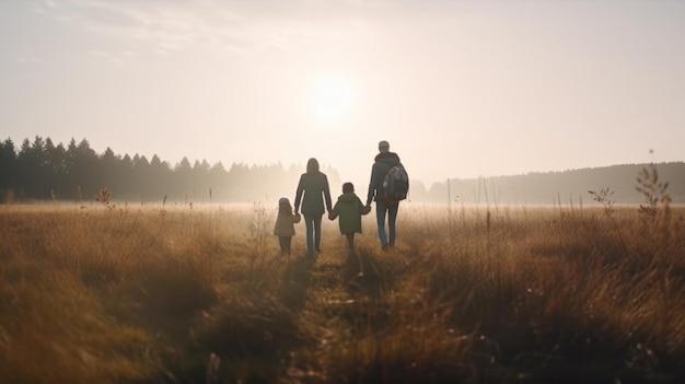 Foto glückliche familie generative ki