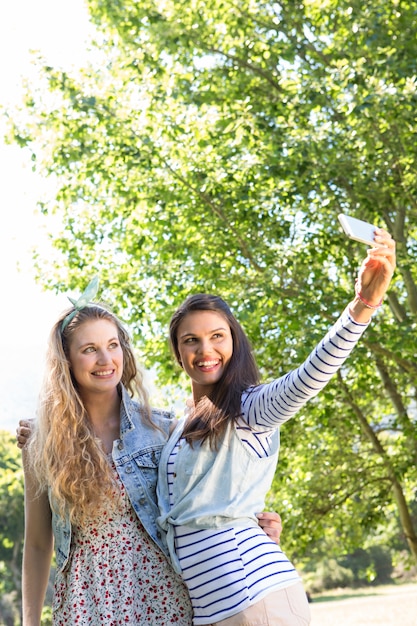 Glückliche Freunde, die ein selfie nehmen