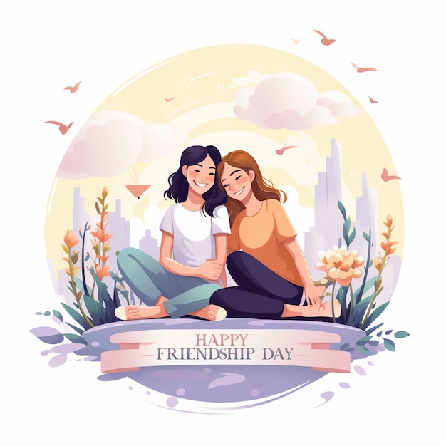 Glückliche Freundschaftstag-Grußkartenillustration