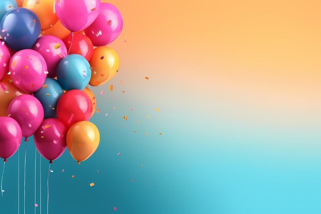 Glückliche Geburtstagsbilder Ballons mit Konfetti