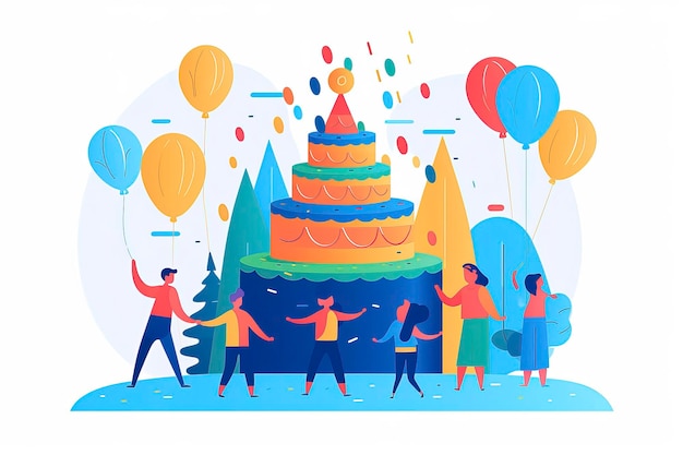 Glückliche Geburtstagsfeier Illustration Idee Generative KI