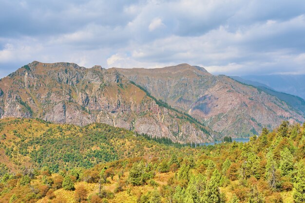 Glückliche internationale Bergtaglandschaft