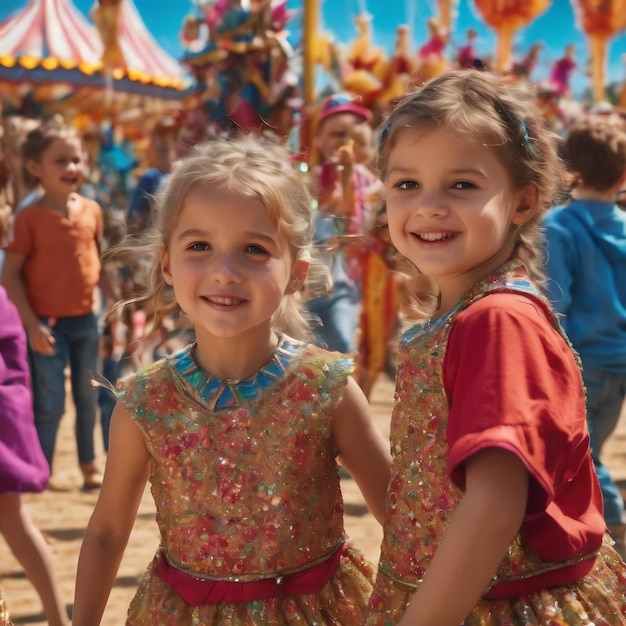 Glückliche Kinder auf dem Karneval