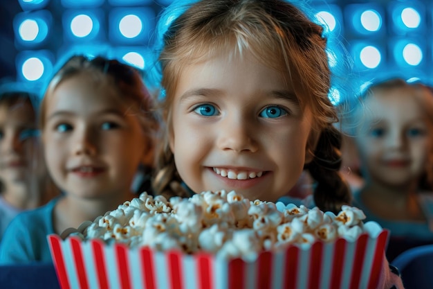 Glückliche Kinder im Kino Generative Ai