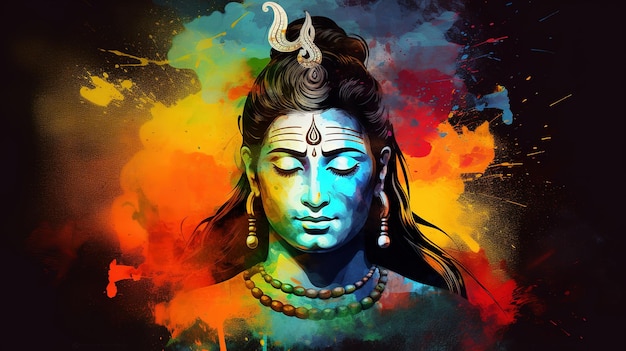 Glückliche Maha Shivratri Illustration von Lord Shiva Generative KI